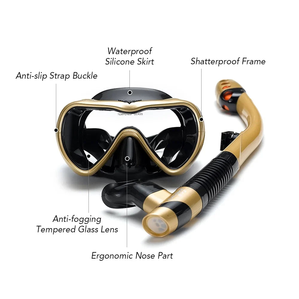 moobody Sizewim Goggles and Sizenorkeling Tube Sizeet, Anti，fog with Leakproof Design