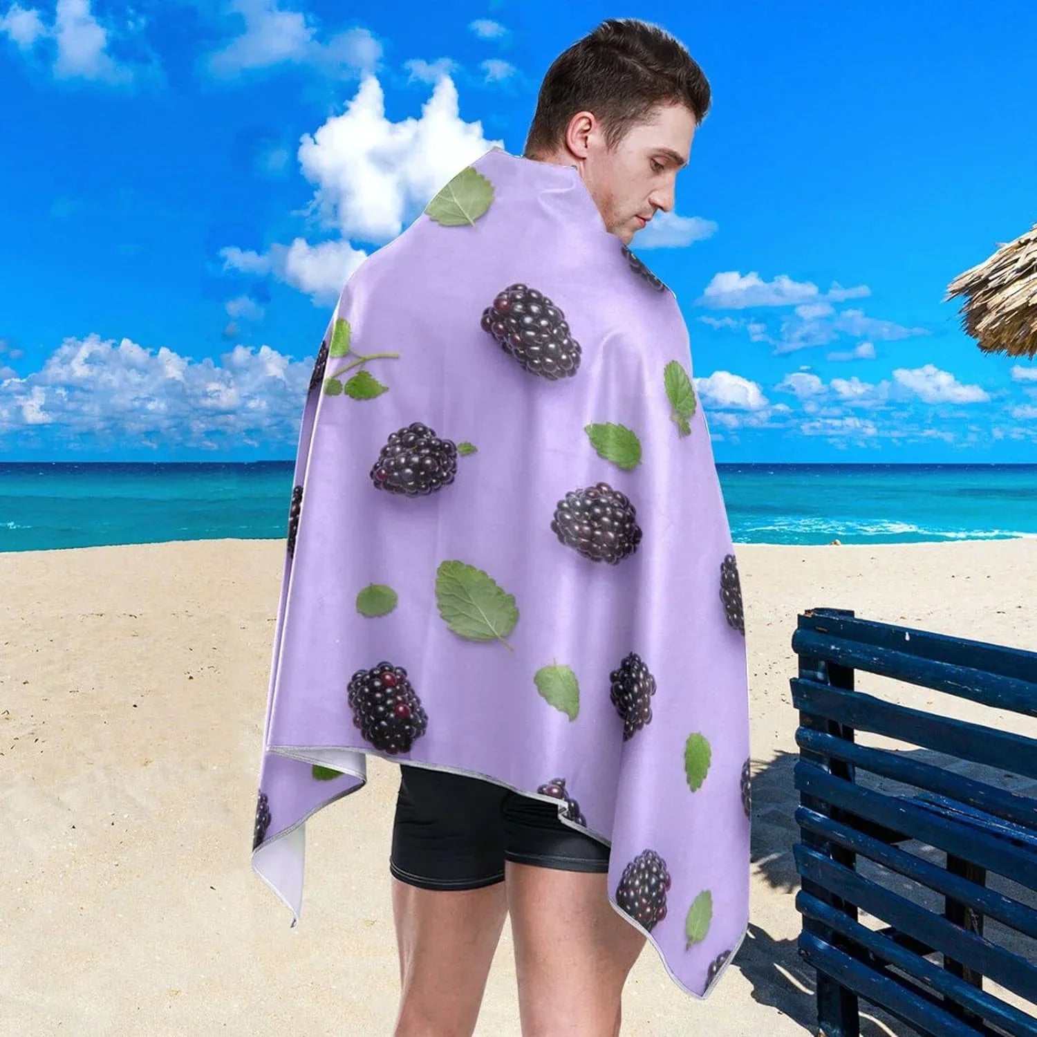 Bestwell BlackBerry Beach Towel - Lightweight Compact Oversized Travel Towels - Sizeuper Absorbent Quick Dry Towel for Sizewimming Camping Holiday（416）