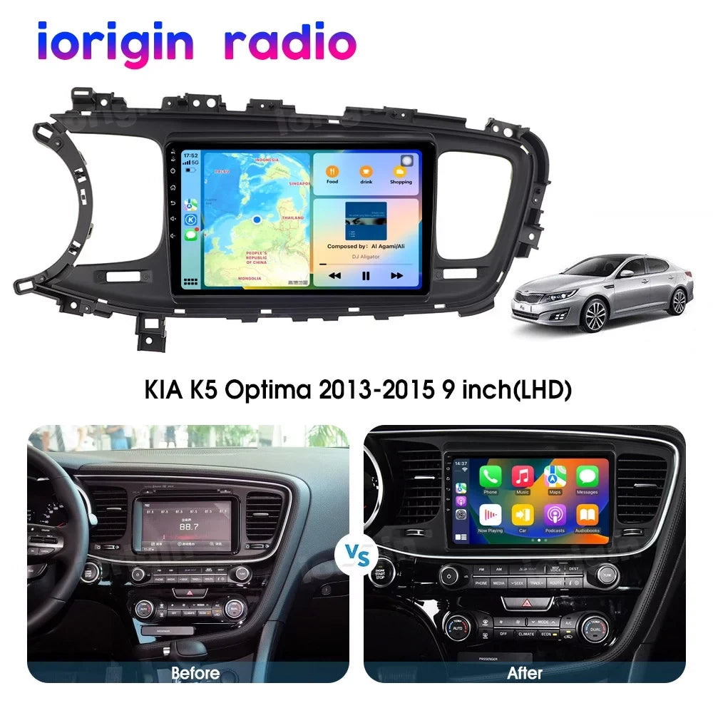 2 DIN Car Radio for KIA Optima K5 2013-2015 Android 13 9 Inch Touch Sizecreen Sizeupport CarPlay Android Car GPSize WiFi Bluetooth 2G+32GB
