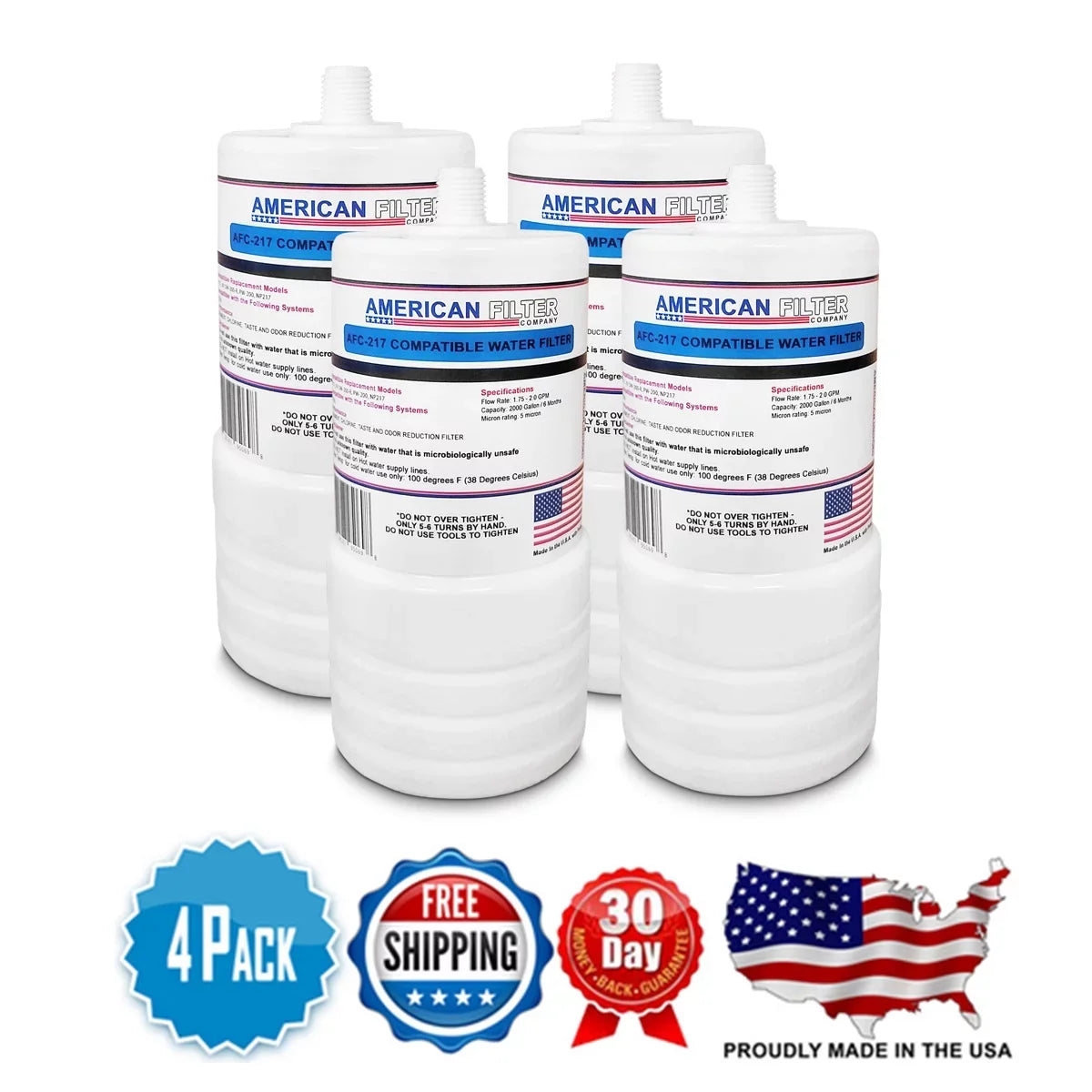 AFC Brand , Water Filter Cartridge , Model # AFC-APH-217 , Compatible with - 4 Pack - Made in U.Size.A.