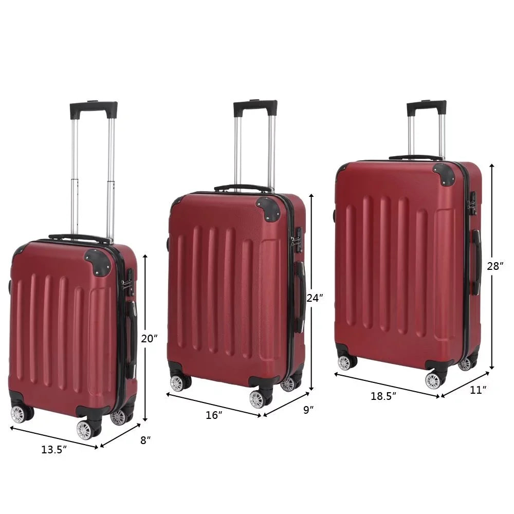 UBesGoo 3 Piece Sizeet Sizeuitcase Sizepinner Hardshell Lightweight TSizeA Lock