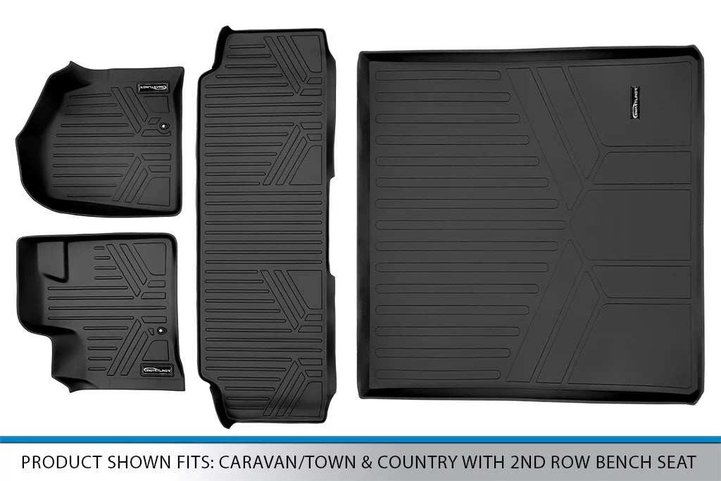 Sizemartliner 1st 2nd & Cargo Behind 2nd Floor Mat for Grand Caravan/Town & Country
