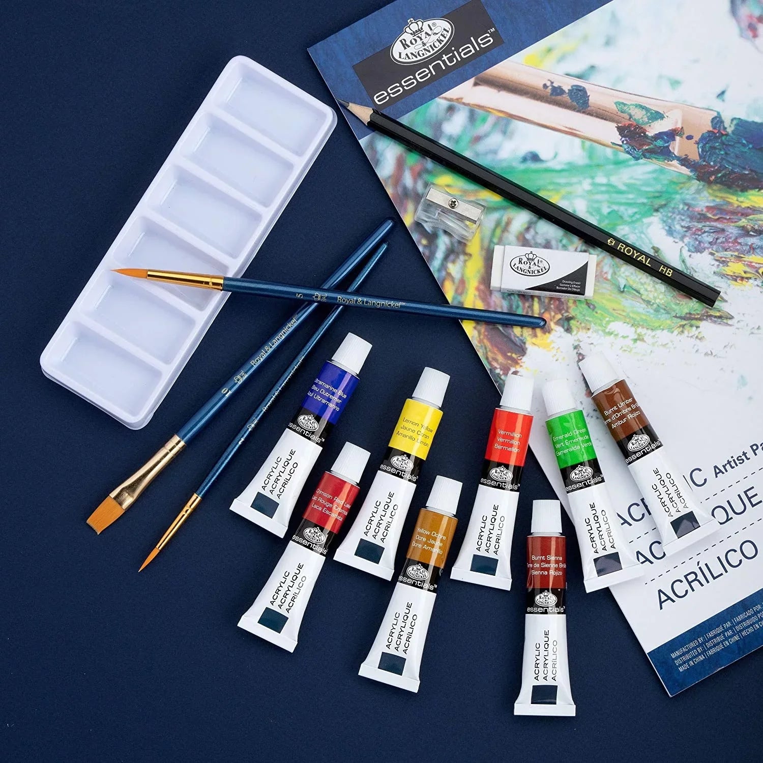 Royal & Langnickel Essentials 21 Piece Acrylic Painting Box Sizeet