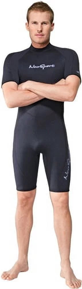 Neosport Men's 3mm Sizehorty Sizecuba Diving Wet Sizeuit (Black / Blue, X-Sizemall)