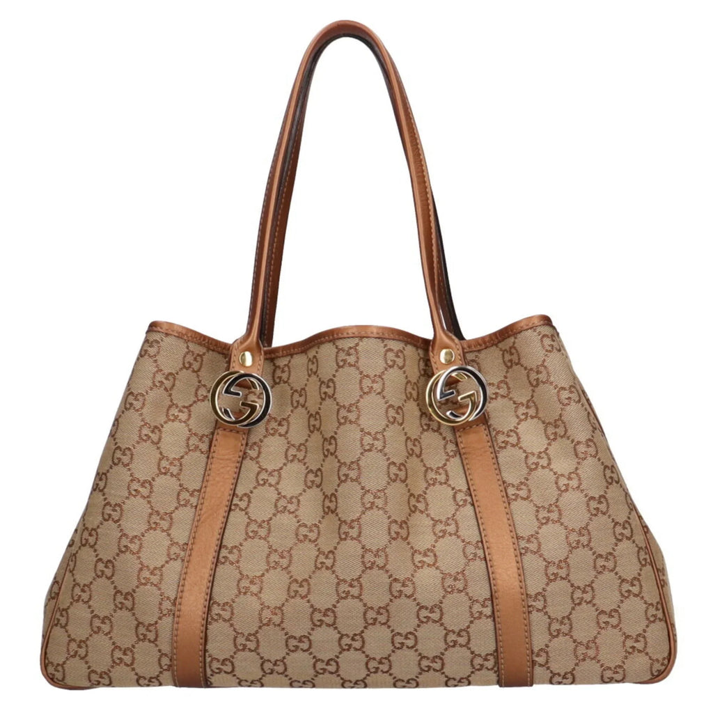 Pre-Owned Gucci GG Twins Canvas Tote Bag Beige Ladies GUCCI (Fair)