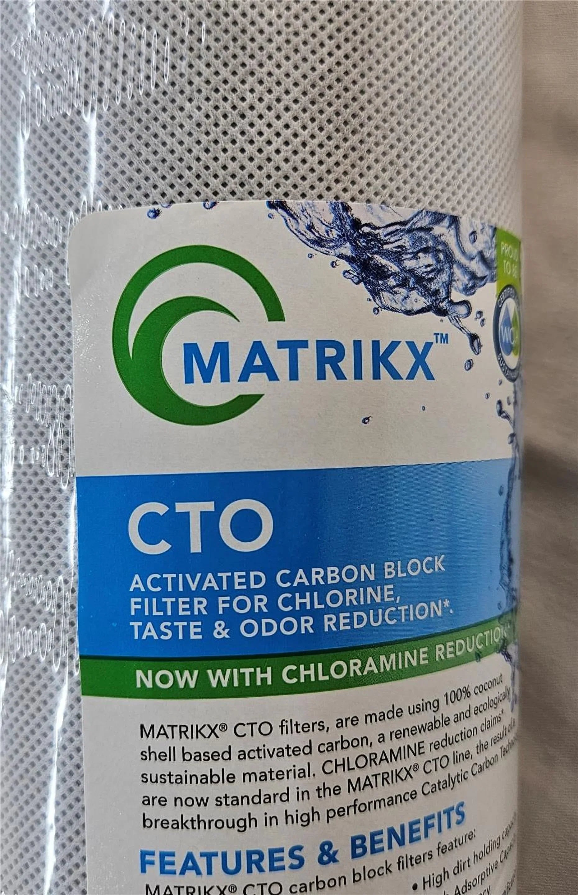MatriKX (32-450-20-GREEN) 20"x4.5" CTO Carbon Block Chlorine Reduction 5 Micron Filter