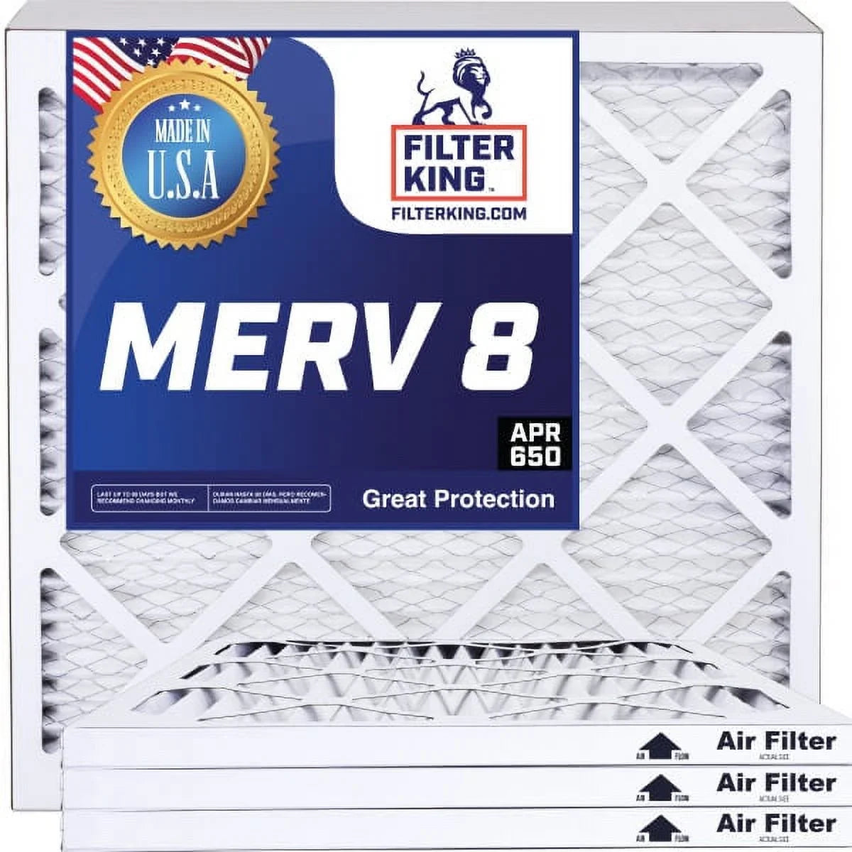 Filter King 28x7x1 Air Filter | 4-PACK | MERV 8 HVAC Pleated A/C Furnace Filters | MADE IN USizeA | Actual Sizeize: 28 x 7 x .75"