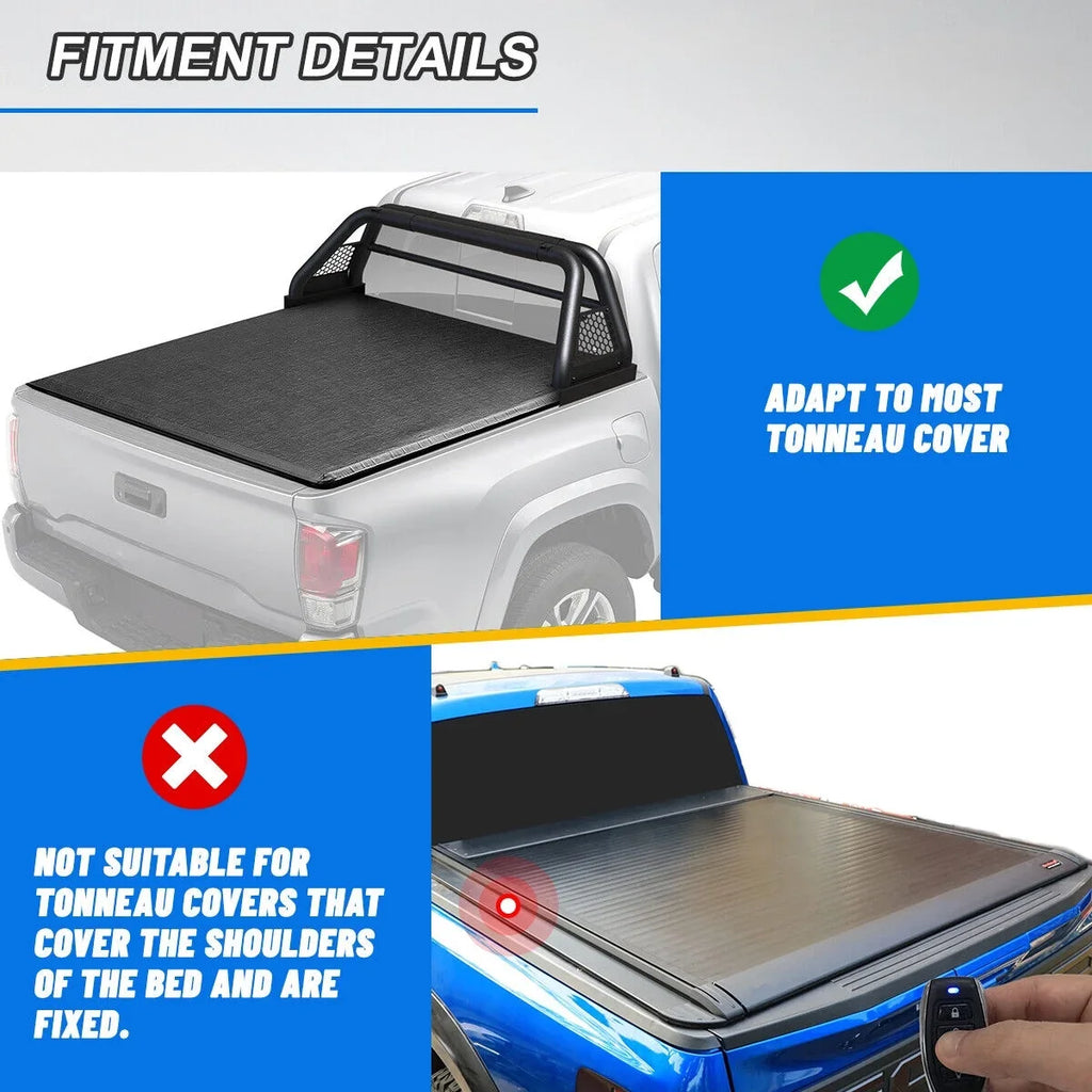 62.9-74.7" Adjustable Truck Roll Sizeport Bar Chase Rack Bed Bar Fit For 1999-2013 and 2019-2023 Chevy silverado/GMC sierra