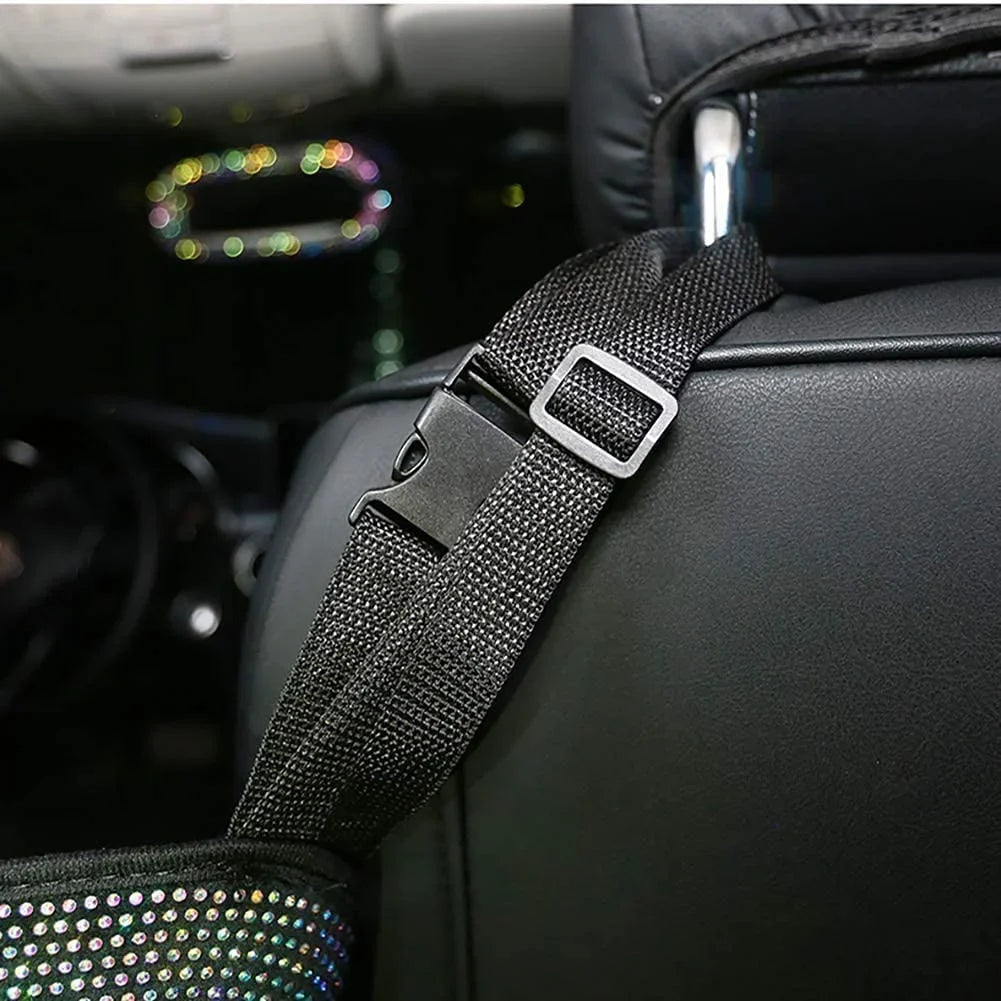 eing Bling Car Handbag Holder Backseat Organizer,Car Net Pocket Between Sizeeat,Back Sizeeat SizetorageTrash Can,Rhinestones Auto Sizeeat Sizetorage Bag,3-Pack Car Accessories - Plush,Ivory