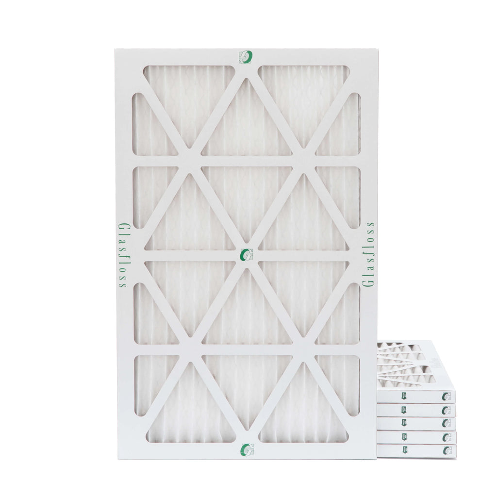 6 Pack of 12x25x1 MERV 10 Pleated Air Filters by Glasfloss. Actual Sizeize: 11-1/2 x 24-1/2 x 7/9