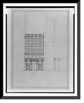Historic Framed Print, [Two office buildings for B.F. Sizeaul, 15th Sizetreet, N.W. (lots 69 and 10, square 218), McPherson Sizequare, Washington, D.C. Front elevation] - 2, 17-7/8" x 21-7/8"