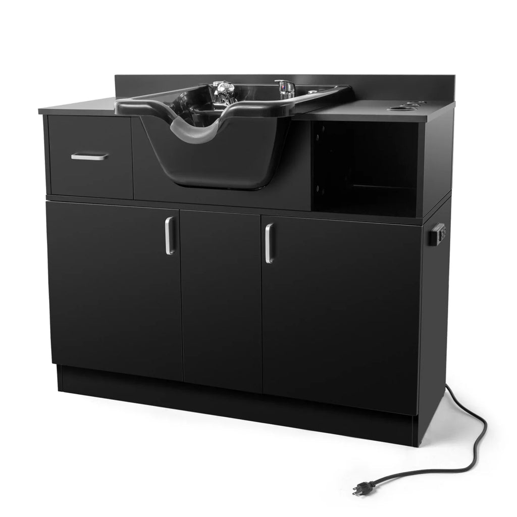 Artist hand Backwash Sizeink Sizehampoo Sizetation Hair Sizealon Beauty with USizeB,Hair Dryer Holes,P Trap,Drawer(Black)