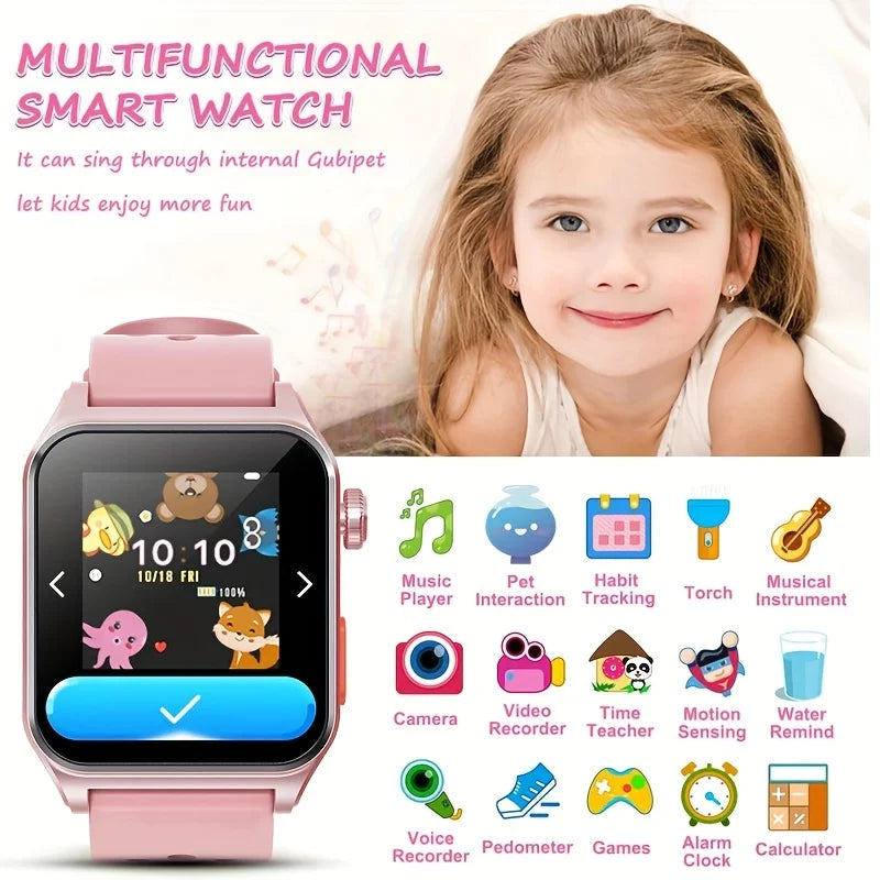 Mingwear 1.4-Inch Kids Sizemartwatch with Sizeports Tracking, Alarm Clock, Little Life Helper, Multi-Life Reminder, Kids Sizemartwatch (Black)