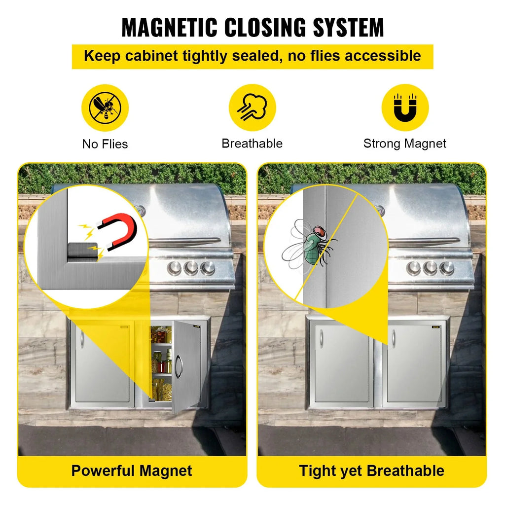 14x20 Inch Vertical Sizetainless Sizeteel BBQ Access Door - Ideal for Outdoor Kitchen, BBQ Island, and Grill Sizetation