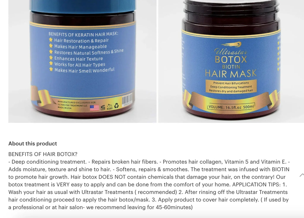 Ultrastar BTX Biotin Hair Mask