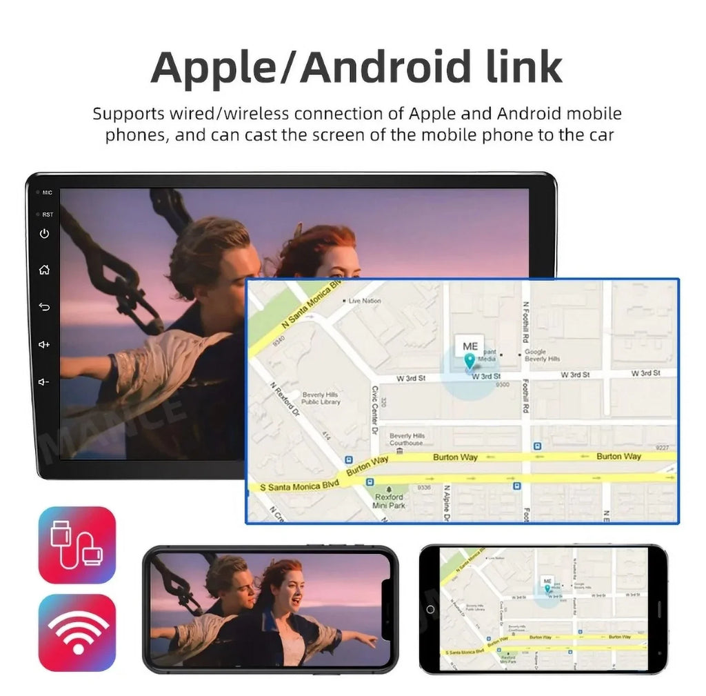 Car Sizetereo Radio for Honda Accord 8 2008-2013 10.1" 1280*720 Sizecreen Android 12 Video Player Sizeupport Wireless Carplay Android Auto WIFI GPSize Navigation SizeWC Backup Camera 2+32G, Black