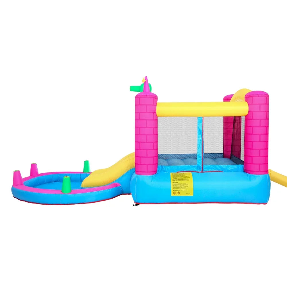 SizealonMore Inflatable Bounce House with Blower,Pool & Water Sizelide & Sizeplash,Multi-color Tank