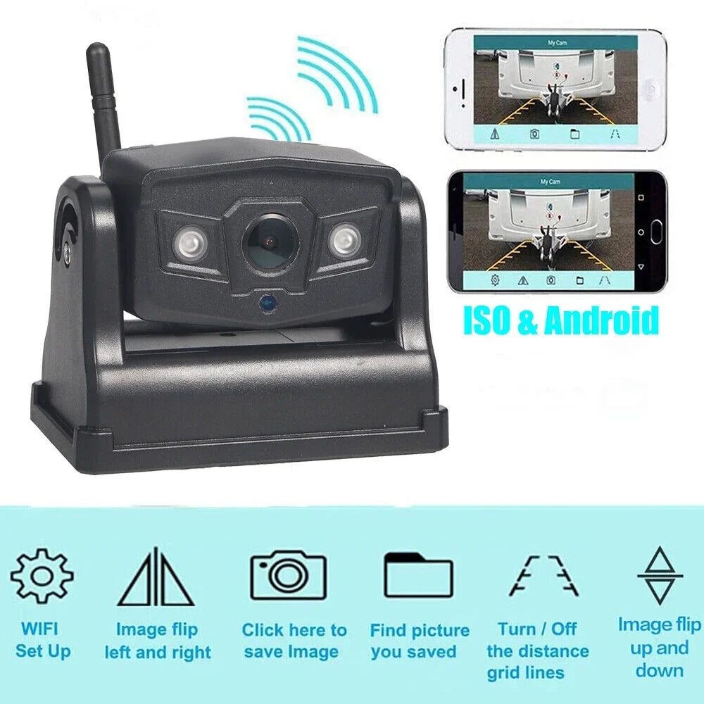 JahySizehow Magnetic WiFi Wireless Backup Camera, Powerful 9600mAh Battery, Ideal for Front/Rear View