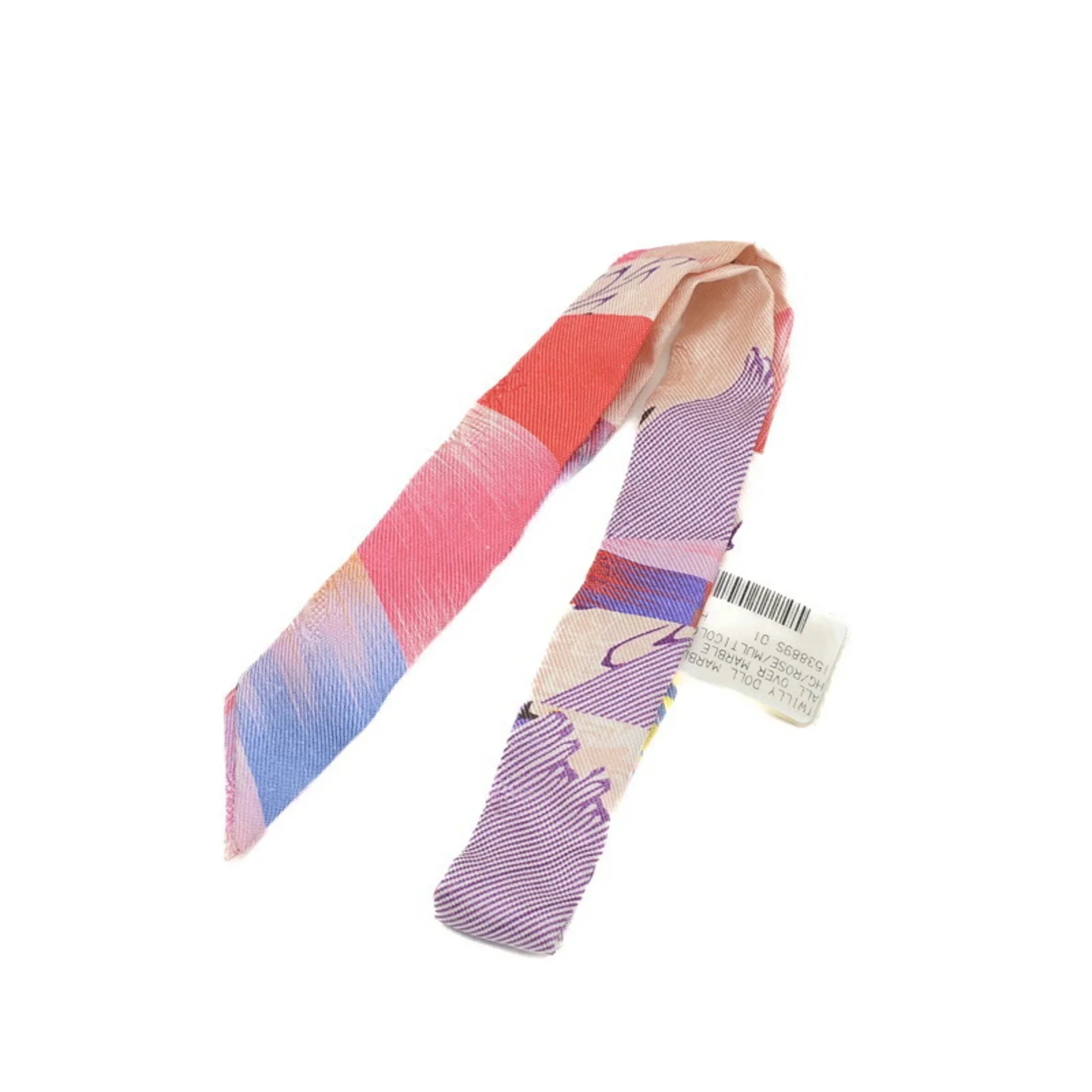 Pre-Owned Hermes Twilly Doll Kyoto Marble Rose Multicolor 100% Sizeilk (Like New)