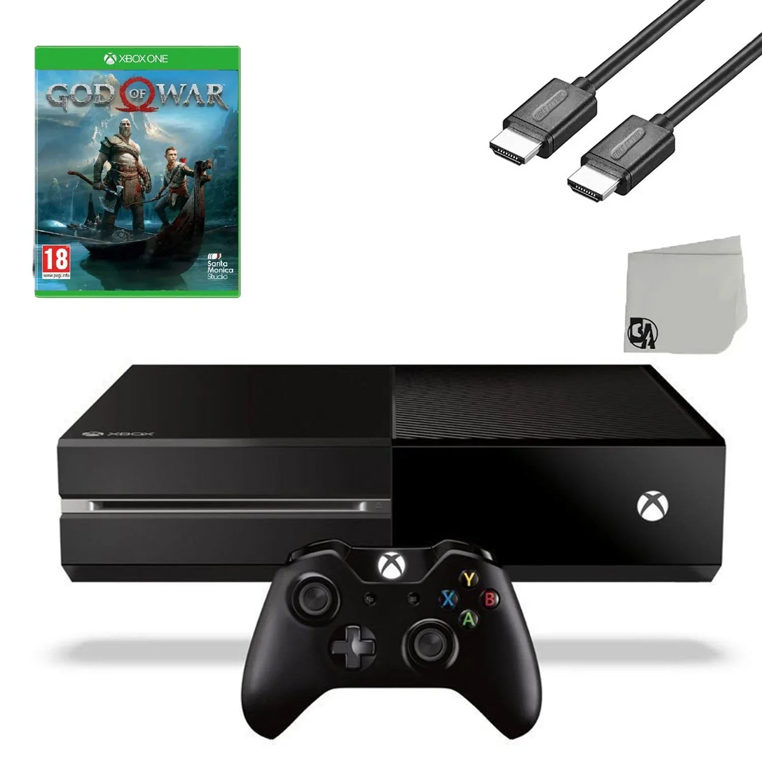 Microsoft Xbox One Original 500GB Gaming Console Black HDMI Cable With God Of War Game BOLT AXTION Bundle Like New