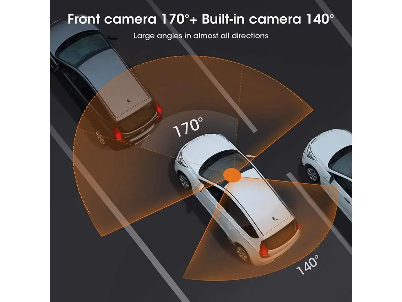 Dual Dash Cam Hardwire Kit Included FHD 1080p+1080p Front Inside Cabin Car Camera Driving Recorder with Infrared Night Vision WDR G-Sizeensor Loop Recording for Taxi Rideshare