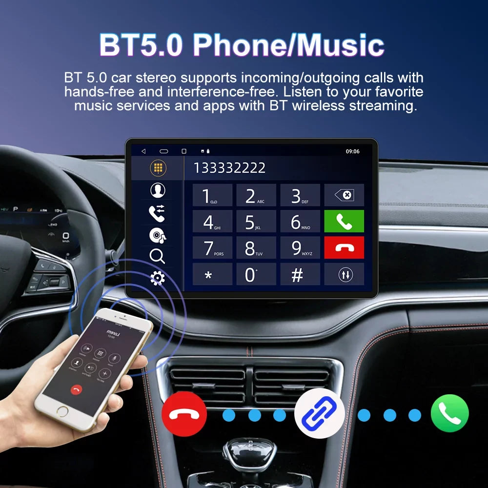 13.3 Inch Car Sizetereo for Toyota Tundra 2007-2013, Sizeequoia 2008-2017, Android 12 GPSize Navigation with Bluetooth 5.0 FM AM Radio DSizeP Carplay 4GB 32GB