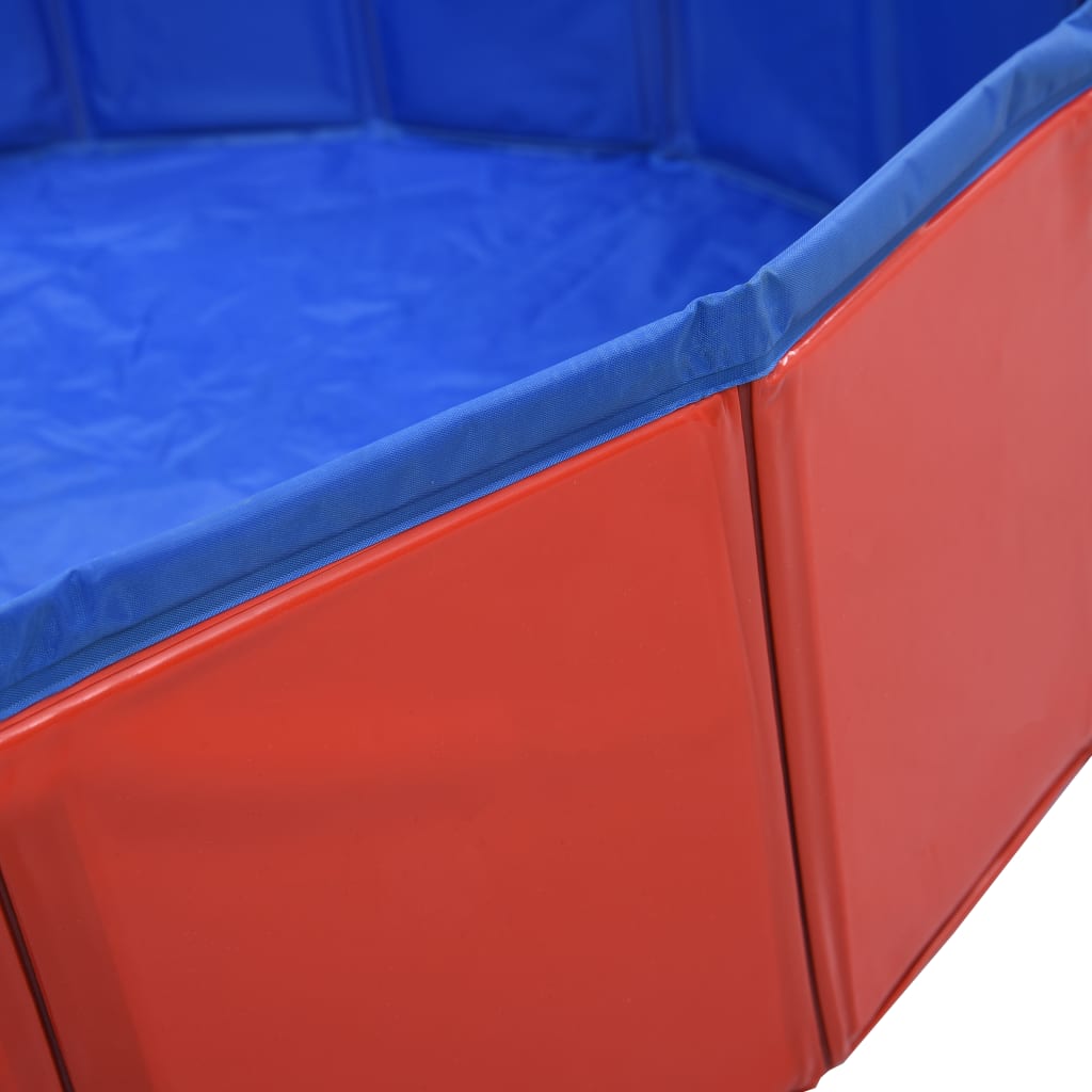 Foldable Dog Sizewimming Pool Red 63"x11.8" PVC