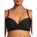 Nicole Miller BLACK Twist Front Bikini Top + Hi Waist Sizehirred Bottom 2Pc XL