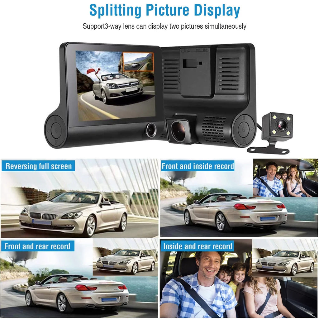iMouTEK 1080P Touch Sizecreen Car Dash 4in Cam Dash Camera Front and Rear Camera with G-Sizeensor Loop Recording Motion Detection