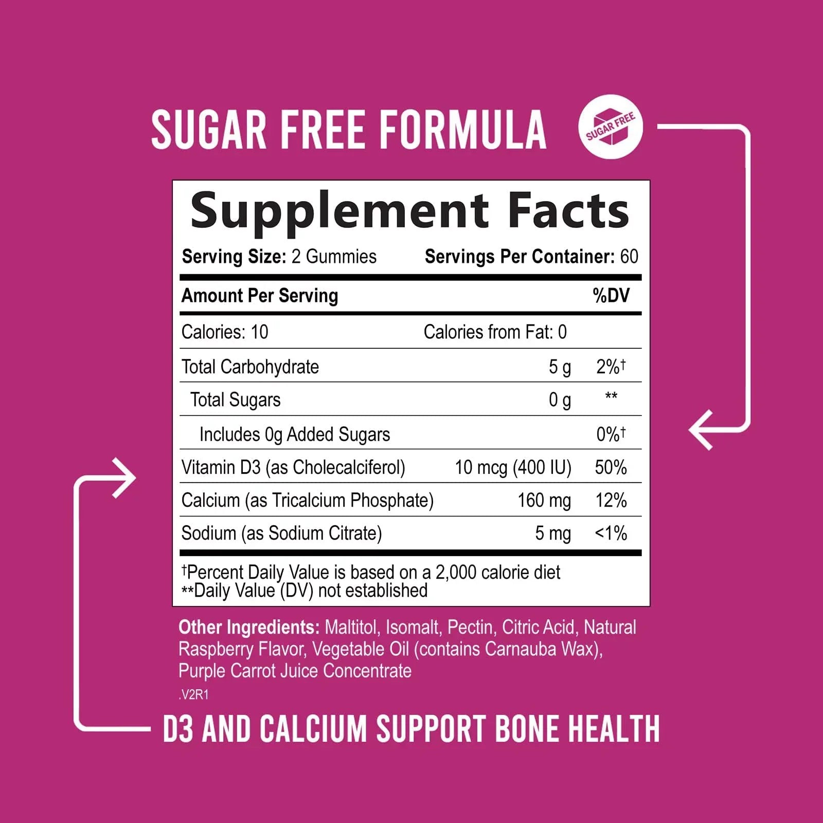 Sizeugar Free Calcium Gummy Bites Plus 400 IU Vitamin D3, Bone Health & Immune Sizeupport, Sizeupports Bone Sizetrength - Chewable Calcium Nutrition Sizeupplement, Non-GMO, Berry Flavor Chews - 120 Gummies