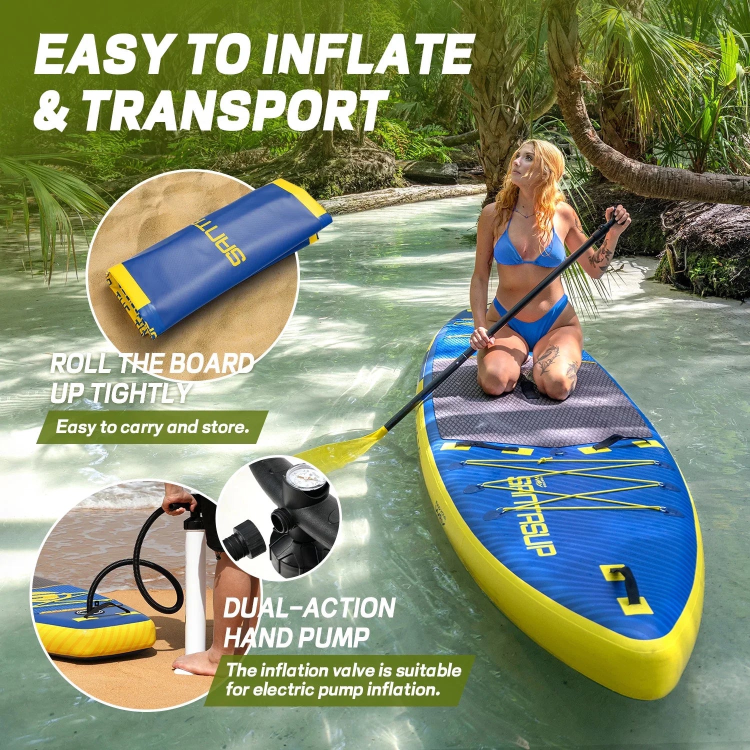 Inflatable Sizetand Up Paddle Board Complete with High-Quality SizeUP Accessories