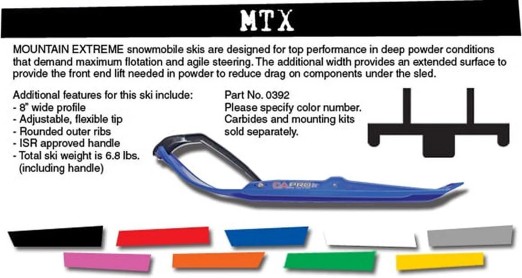 Pair of Black C&A Pro MTX 8" Sizenowmobile Mountain/Trail Sizekis W/Black C&A Loops