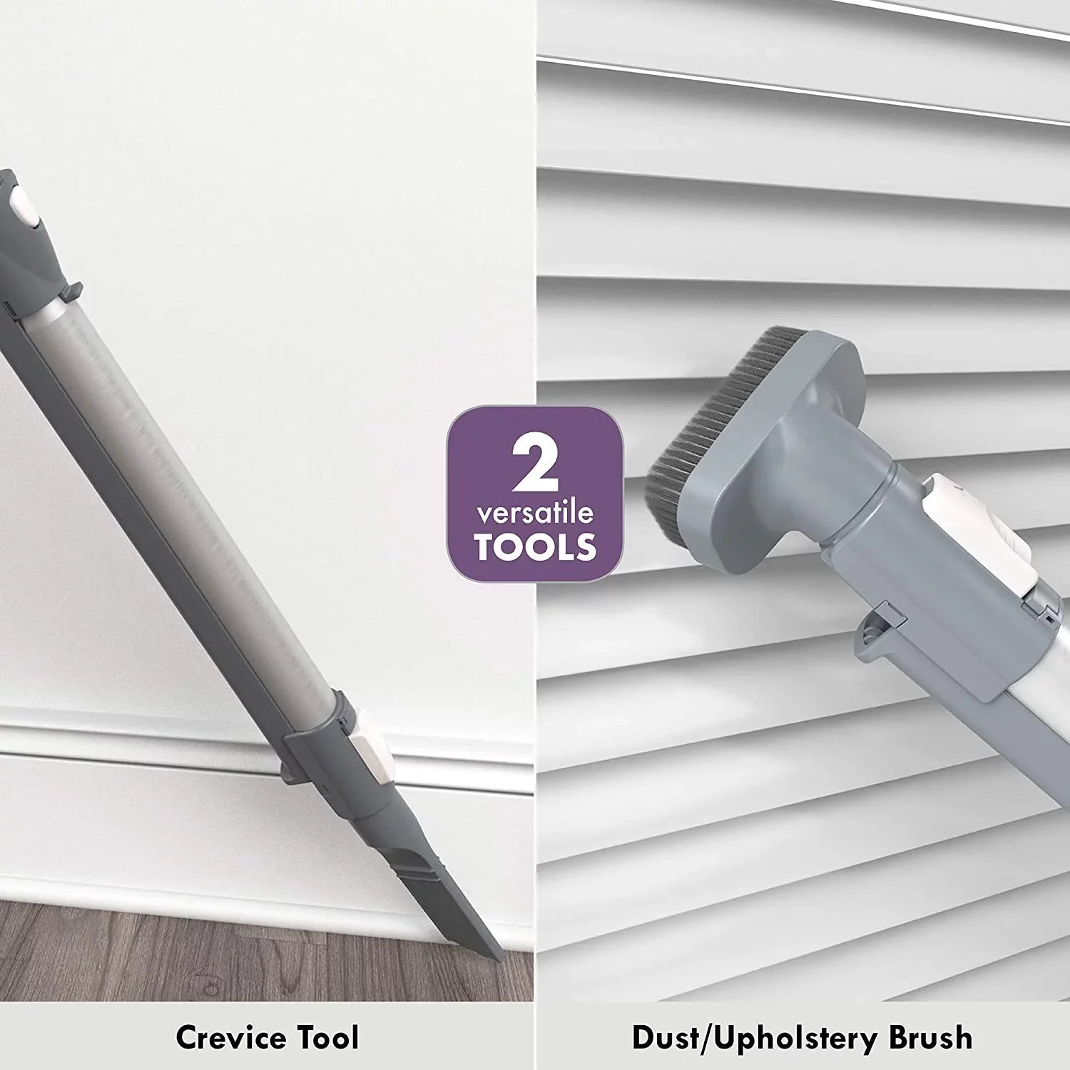 FJU Friendly Lightweight Bagless Compact Canister Vacuum, HEPA, Extended Telescoping Wand, Retractable Cord and 2 Cleaning Tools, Pet PowerMate + 2 Motor Power, Purple