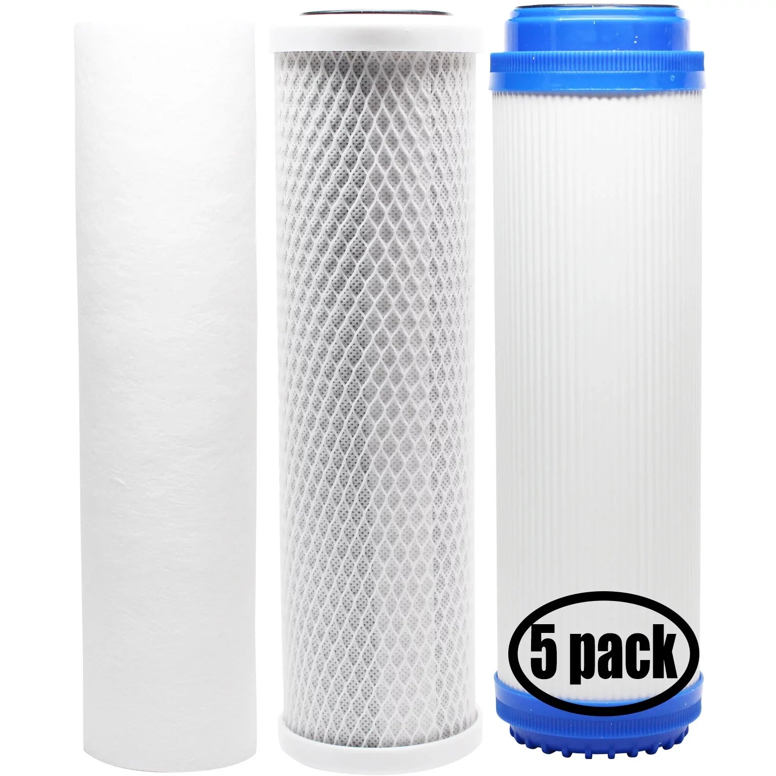 5-Pack Replacement for Filter Kit for Pentek 158149 RO Sizeystem - Includes Carbon Block Filter, PP Sizeediment Filter & GAC Filter - Denali Pure Brand