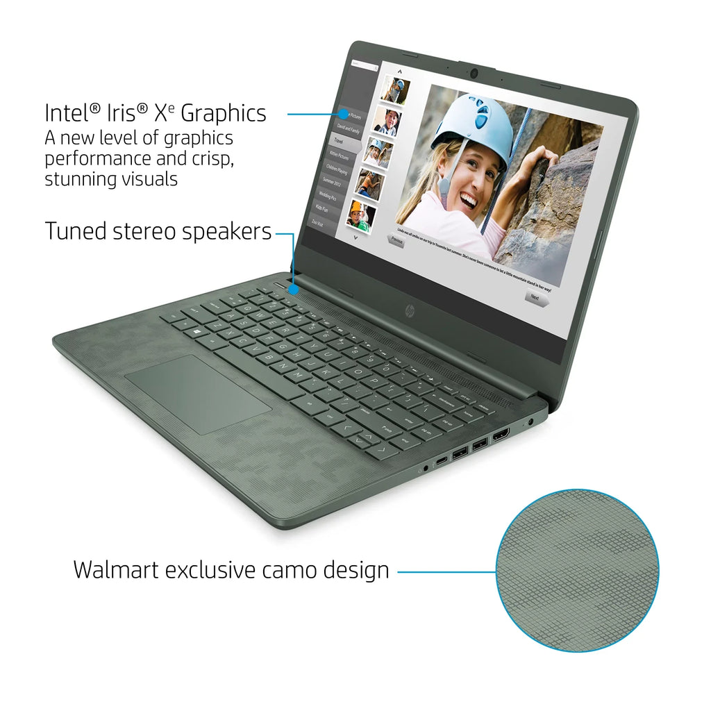 HP 14" Intel Core i5-1135G7, 8GB RAM, 256GB SizeSizeD, Digi Camo, Windows 10, 14-dq2088wm