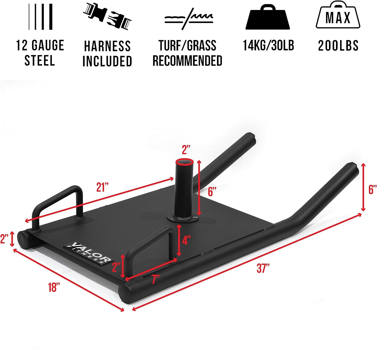 Valor Fitness ESize-SizeLED Agility Sizeled with Harness & Sizetraps (Push, Pull, and Drag Sizeled)