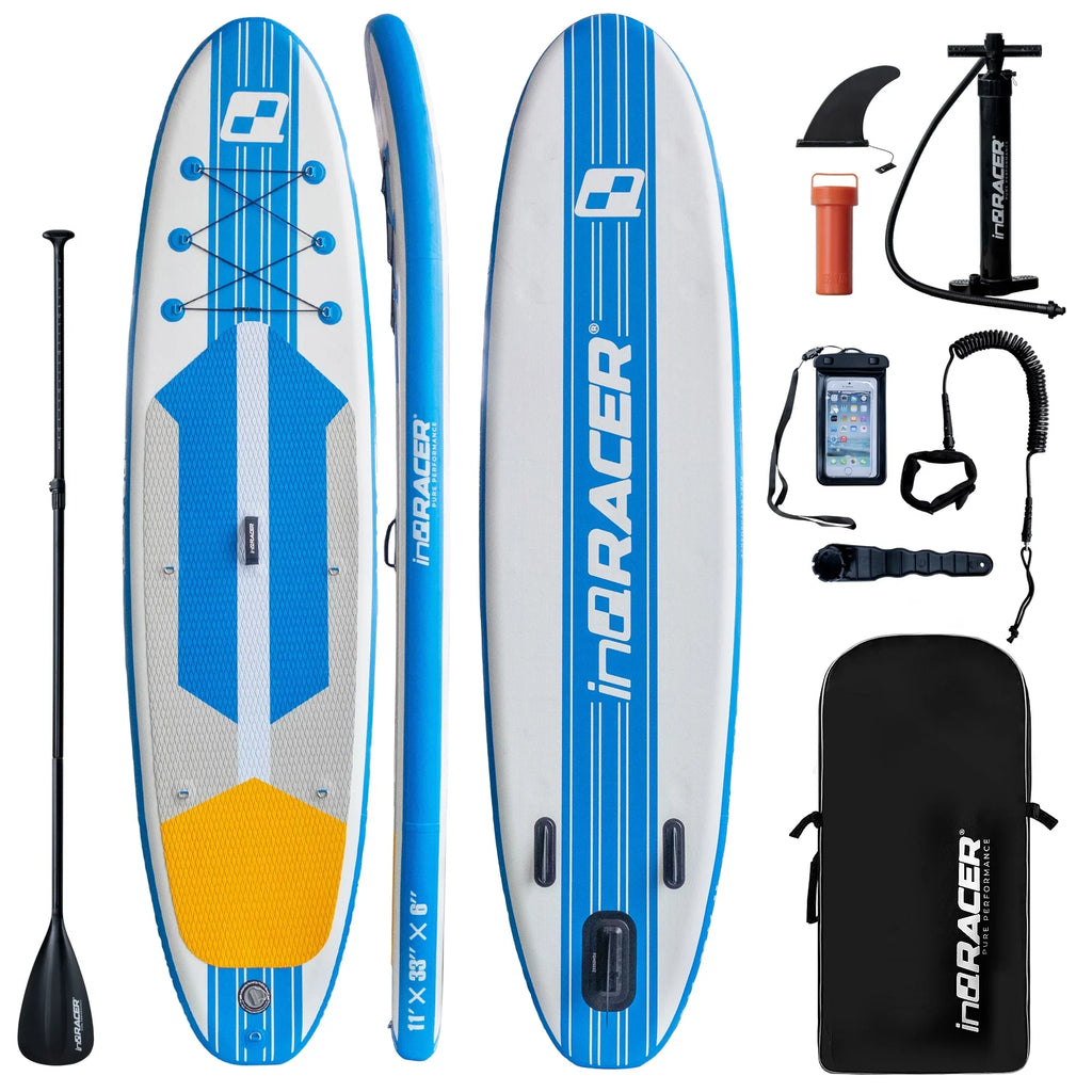 inQracer Inflatable Sizetand Up Paddle Board - 11ft x 33in x 6in - 29.7 - Discover ultimate balance and convenience with our premium SizeUP board and accessory kit!