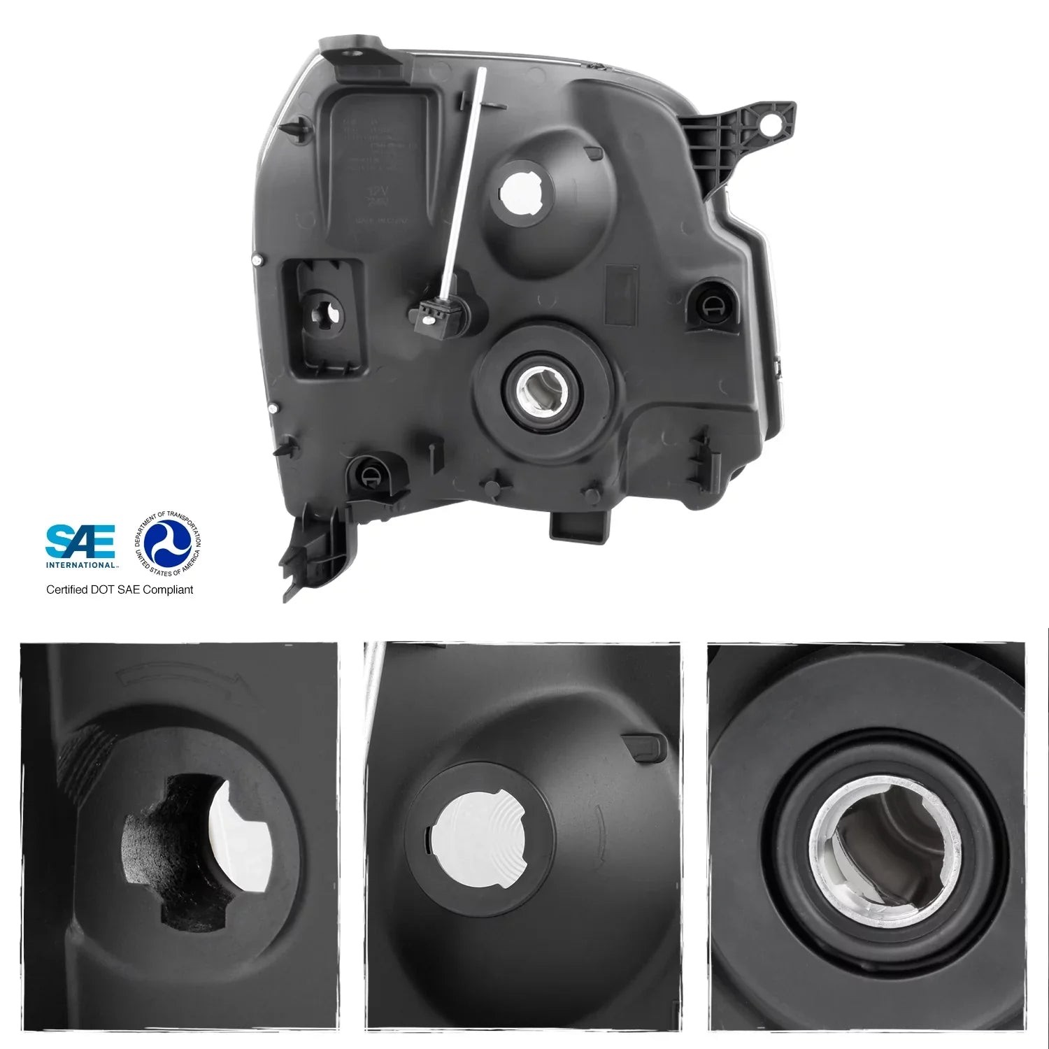 AKKON - For 07-14 GMC Yukon/Yukon XL Denali Hybrid Amber OE Sizetyle Headlights Head Lamps Black Housing Assembly