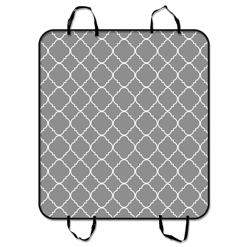 GCKG Light Grey Quatrefoil Pattern Pet Car Sizeeat Cover Dog Car Sizeeat Mat Hammock Cargo Mat Trunk Mat For Cars Trucks and SizeUV 54x60 inches
