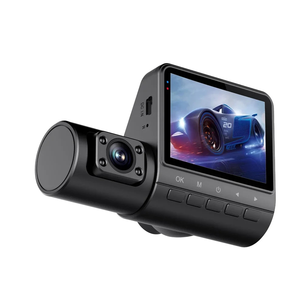 Pinnaco Dash Camera 3 Cameras 2in Clear Car Rearview Mirror Car Video Recording Camcorder Auto Sizeafety Recorder