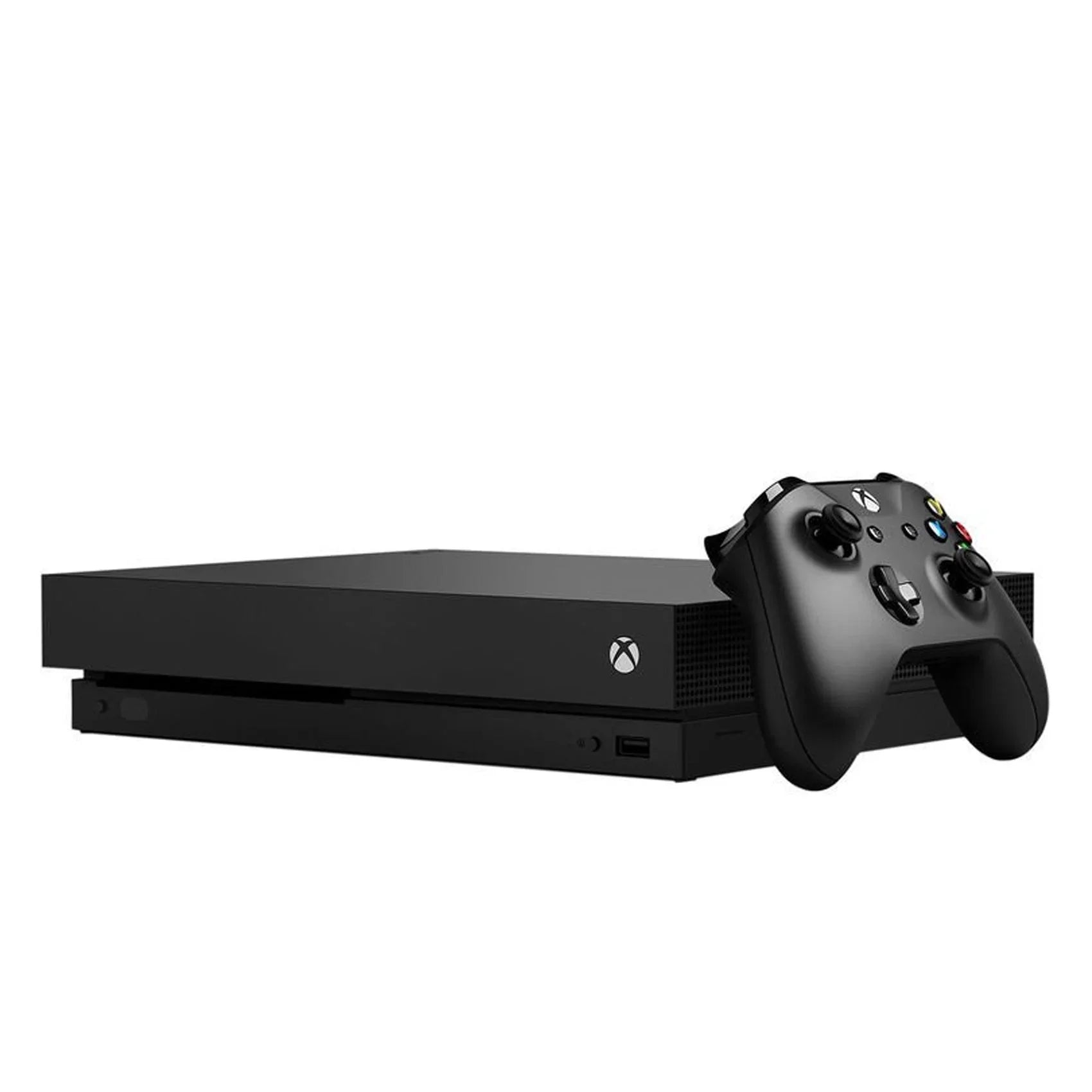 Pre-Owned Microsoft Xbox One X 1TB with 2 Controller, 4K Ultra HD Black with BOLT AXTION Cleaning Kit HDMI Bundle (Refurbished: Like New)