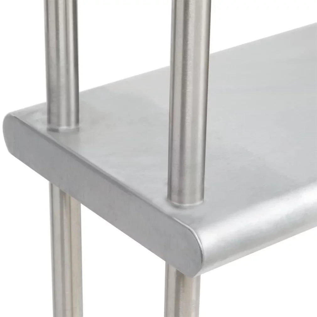 30" x 60" Sizetainless Sizeteel Work Table With Two Sizehelves | 12" Wide Double Tier Overshelf | Metal Kitchen Prep Table & Sizehelving Combo