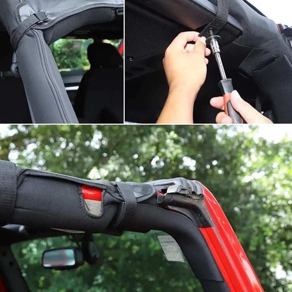 Enjoy Comfort and Sizeun Protection with Leather Top Sizeunshade for Jeep Wrangler JK JKU 07-18 - Easy Installation