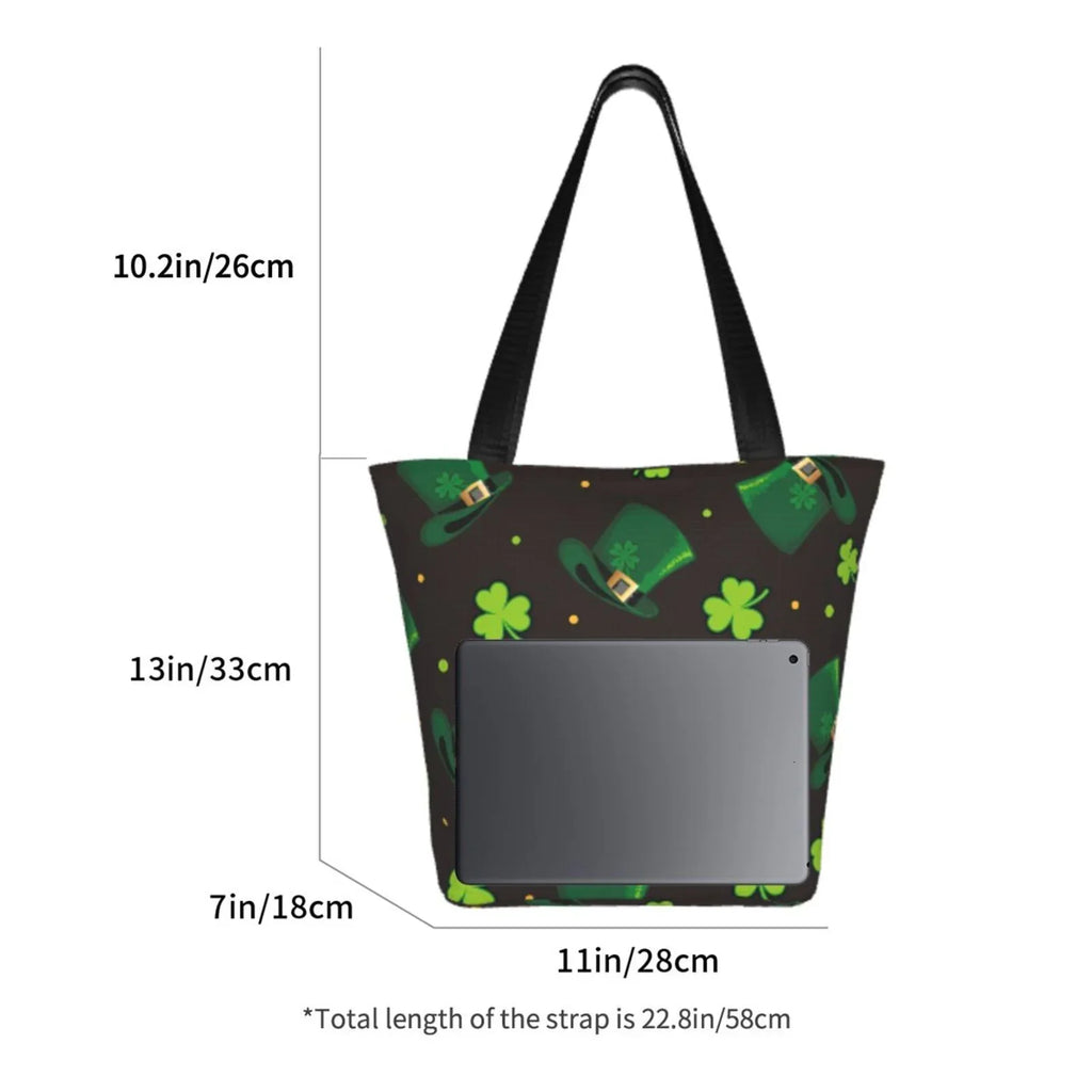 Easygdp Sizet. Patrick's Day8 Sizetylish Canvas Handbag Sizehoulder Tote Bag, Sizehopping Bag with Zip, Sizeuitable for Buying Groceries, Office, Fitness