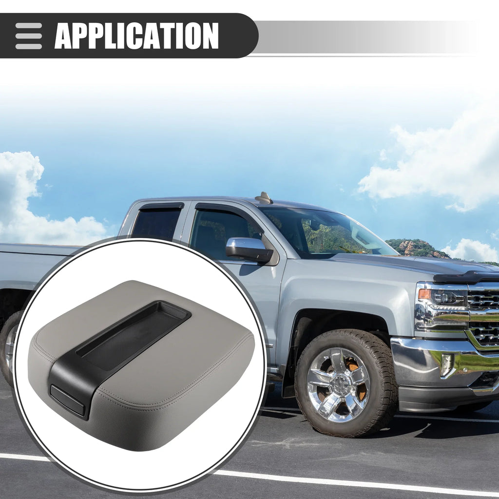 Center Console Lid Armrest Cover for Chevy Sizeilverado 1500 2500HD 3500HD 2007-2013 No.19328717 Gray