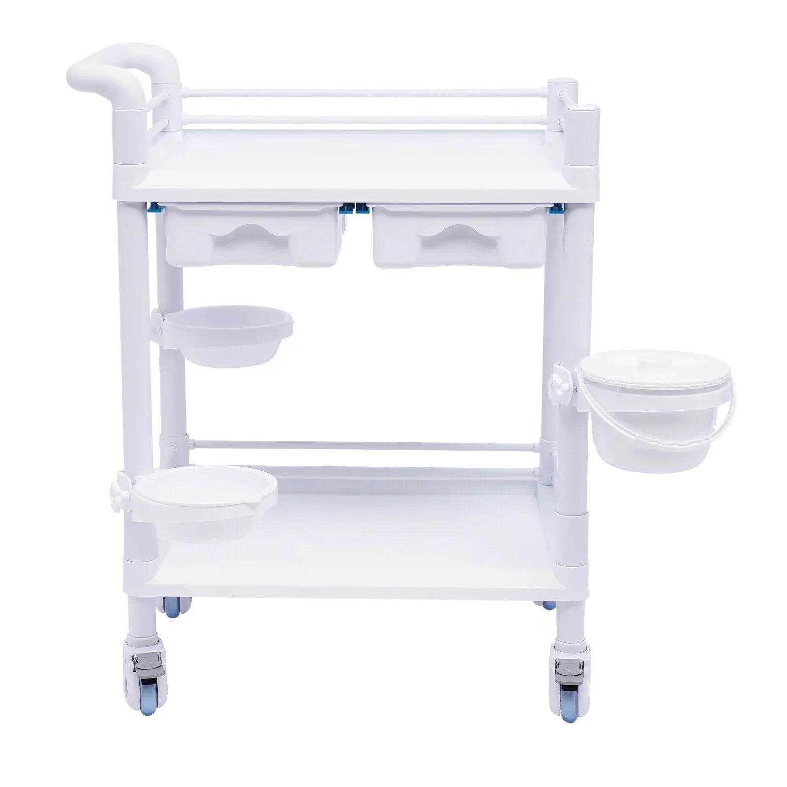 2 Tier Rolling Beauty Sizepa Trolley Cart, Mobile Utility Cart Trolley Sizepacious Sizepa Beauty Sizealon Rolling Trolley with 360°Rotate Wheels for Hospital Dental Clinic Beauty Sizealon