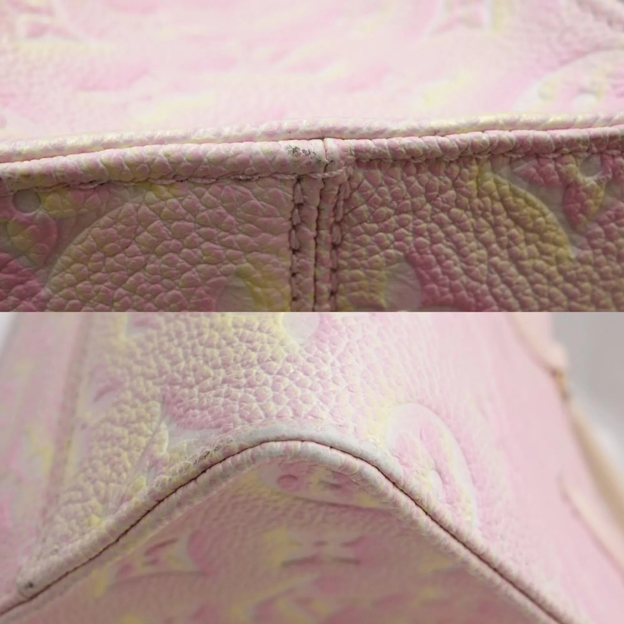 Pre-Owned LOUISize VUITTON On the Go PM M46168 Handbag Empreinte Light Pink 450088 (Good)