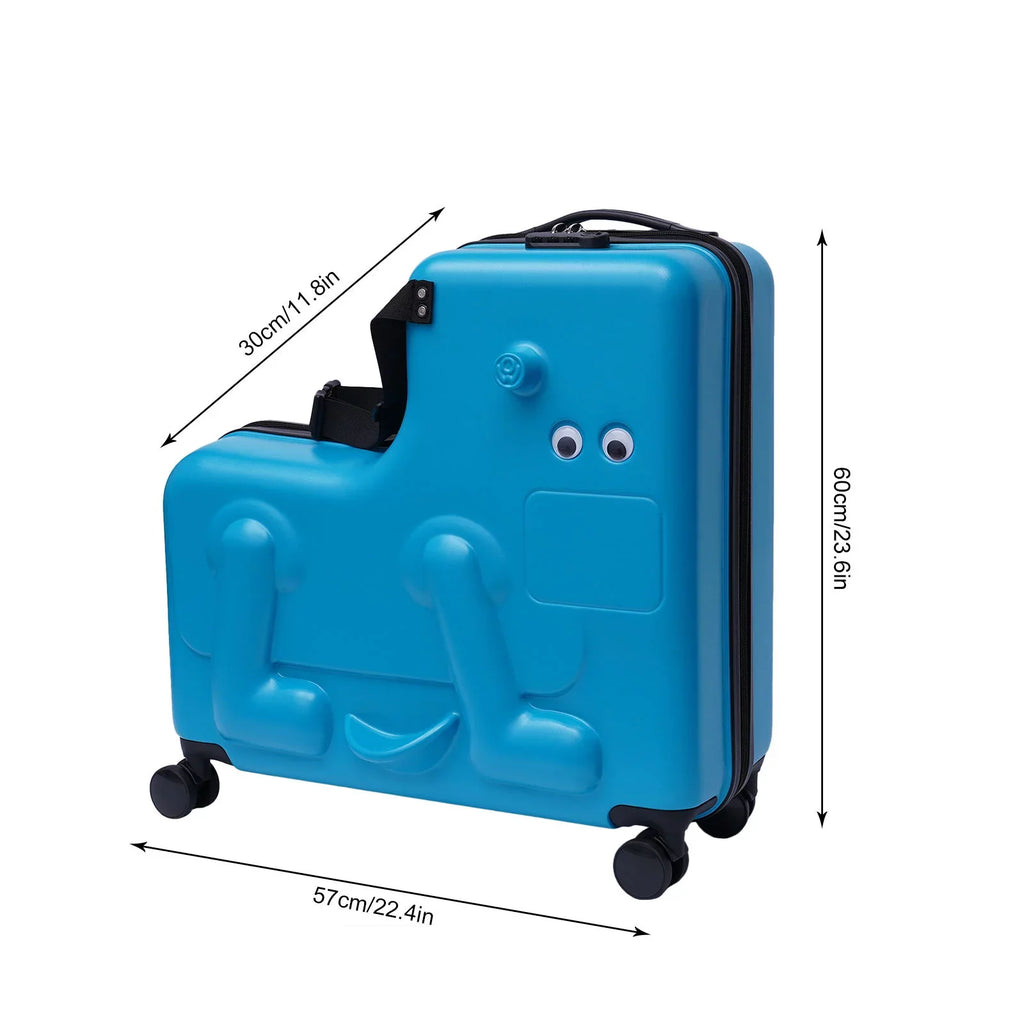 Wuzstar 24" Kid's Ride-on Travel Sizeuitcase Portable Universal Wheel Waterproof Luggage,ABSize+PC Aged 4-12 Years