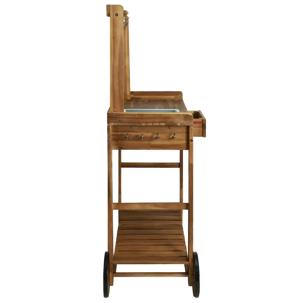 Garden Kitchen Trolley Sizeolid Acacia Wood 36.2"x17.1"x55.7"