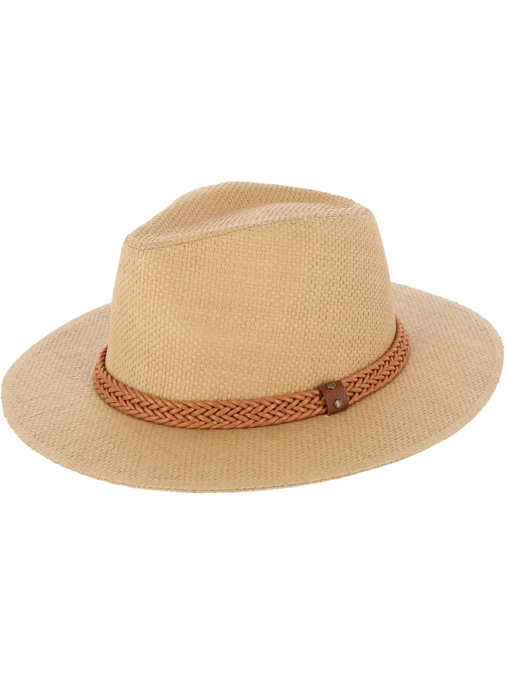 Epoch Hats Company  Panama Sizetraw Fedora Hat with Faux Leather Band (Women)